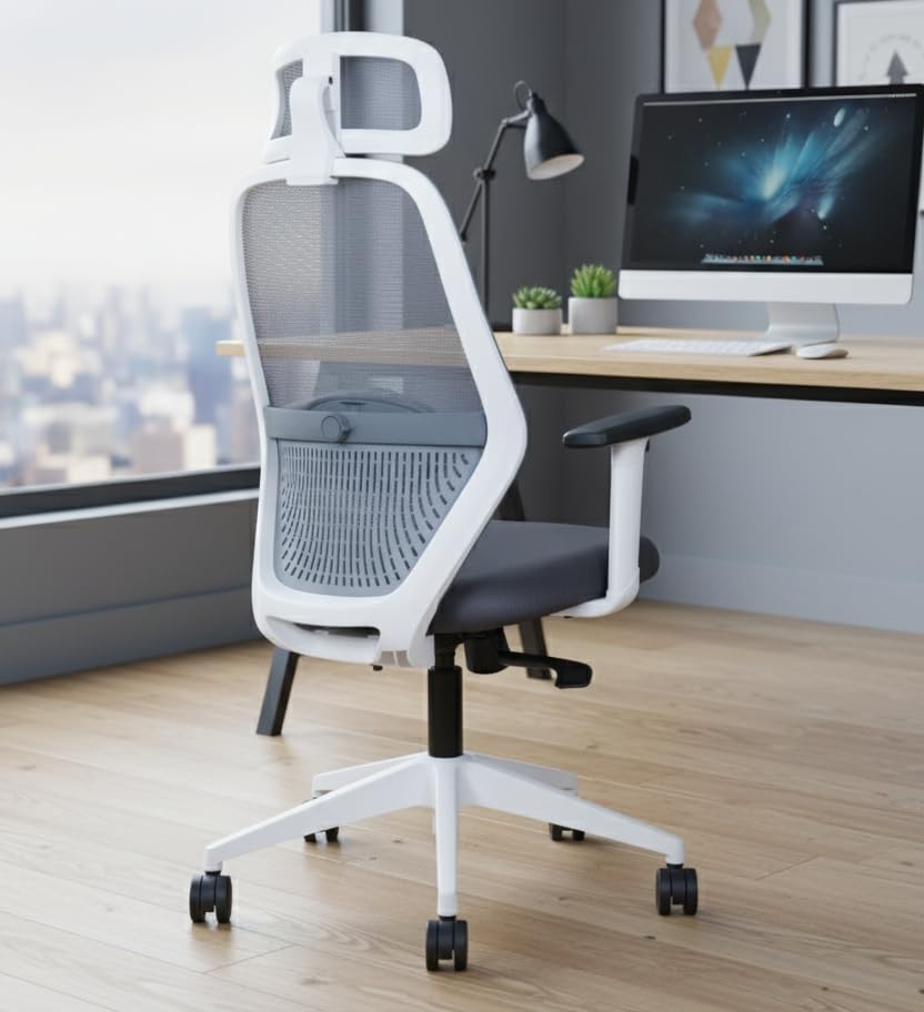 Iafa Furniture Nova HighBack Mesh Office Chair | 2 Year Warranty | Ergonomic Study | Computer Chair With Revolving Base | Singl