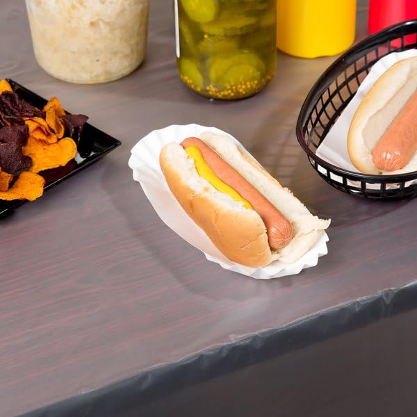 500 Paper Hot Dog Trays | White Hot Dog Wrappers | 8 Inch Hotdog Tray Holders Plates | Disposable Fluted Hotdog Boats | Hotdog C