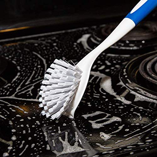 Spogears Dish Brush 3 Pack - Dish Scrubber Brush With Built-In Scraper - Kitchen Brush For Dishes - Kitchen Scrub Brush With Gri