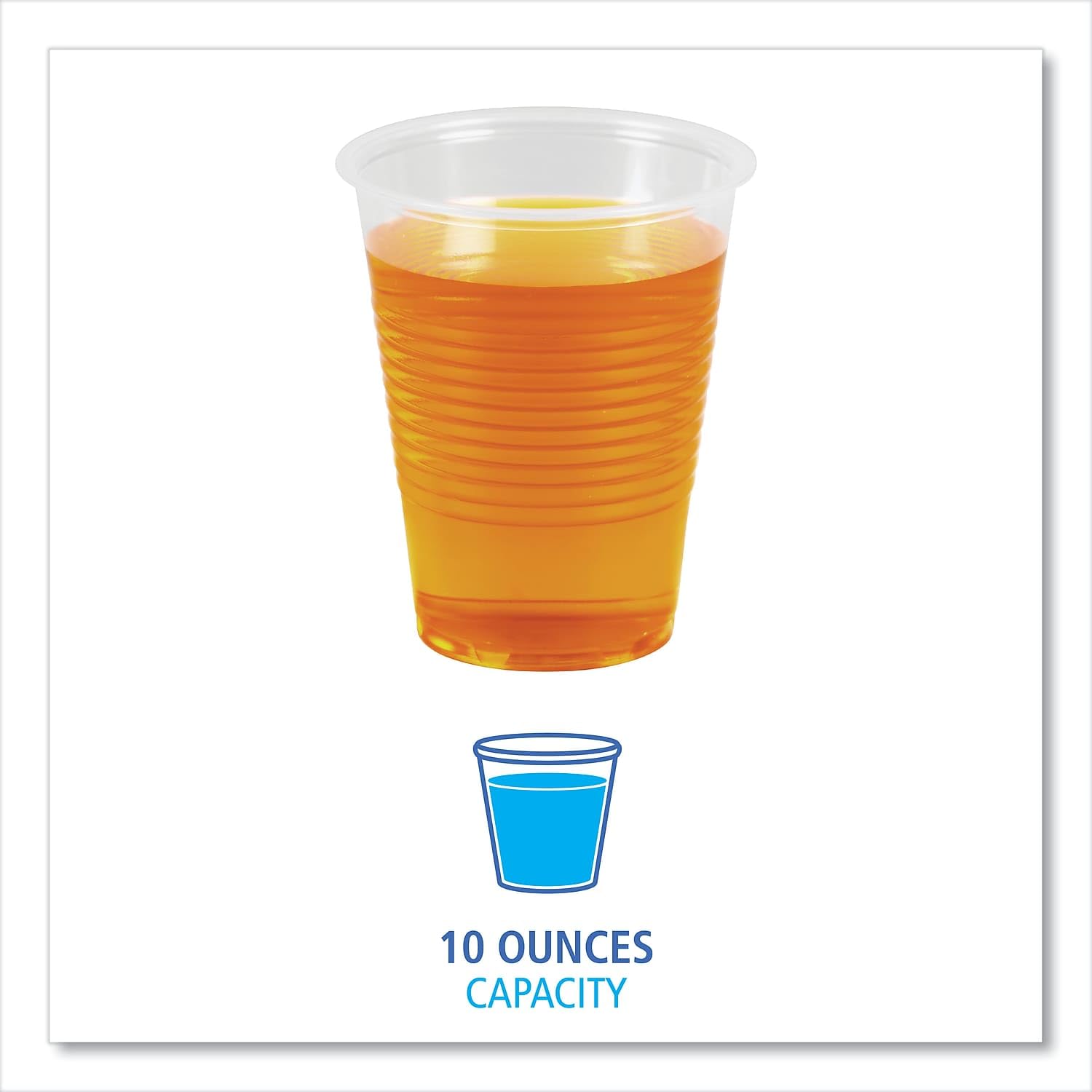 Boardwalk Bwktranscup10Pk 10 Oz. Polypropylene Plastic Cold Cups - Translucent (100 /Pack)