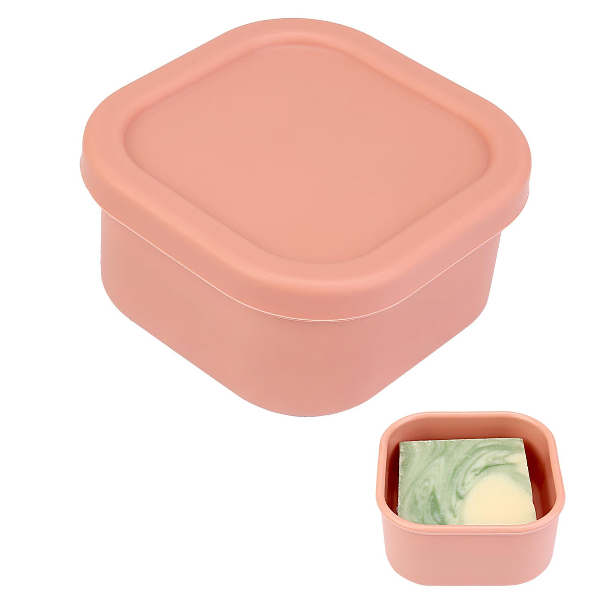 Square Soap Container, Soap Travel Case, Silicone Bar Soap Travel Case, Soap Case With Draining Layer, Portable Shampoo Bar Soap