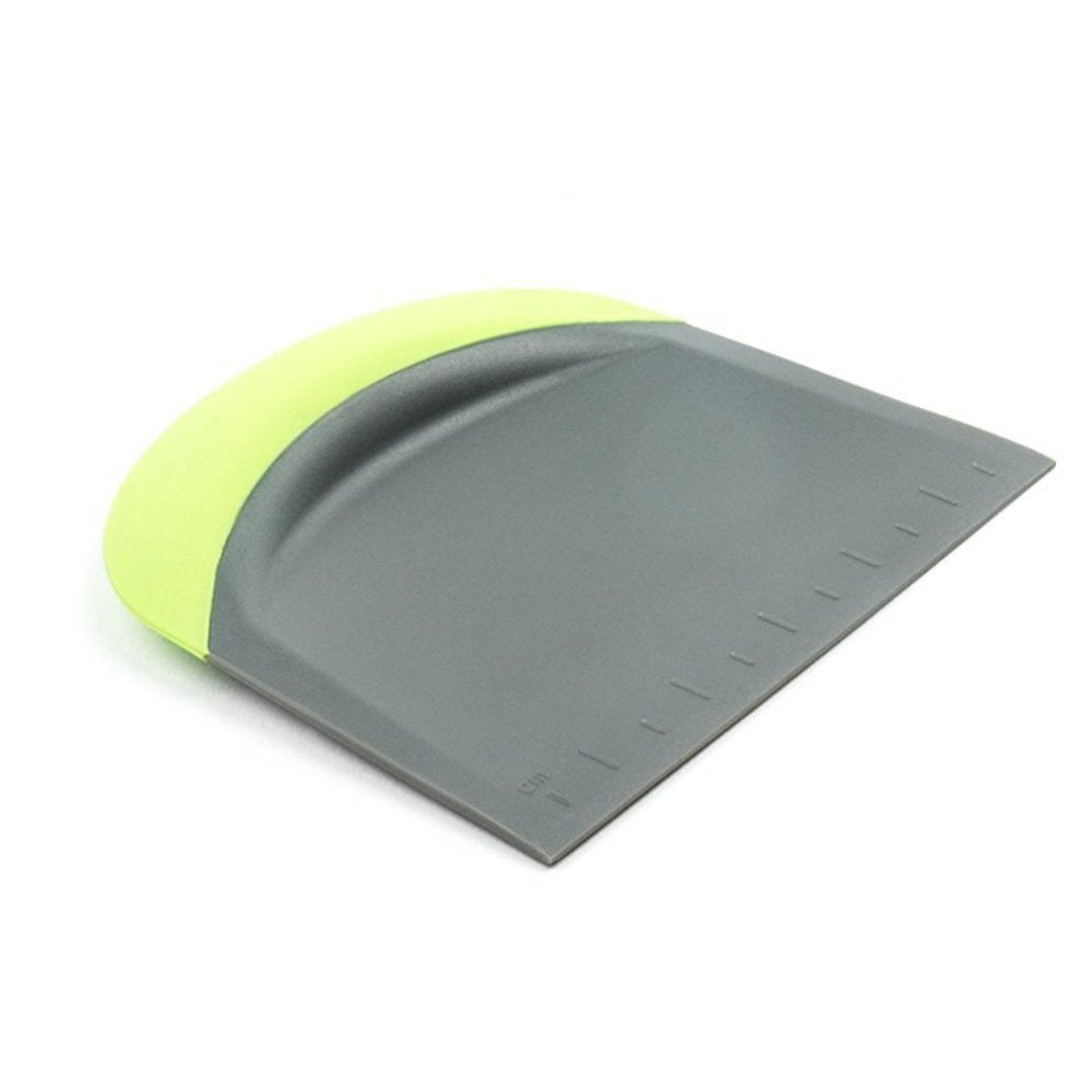 Fox Run 3in1 Bowl Scraper and Flat Dough Cutter, 4.25 x 4.75 x 0.25 inches, Green