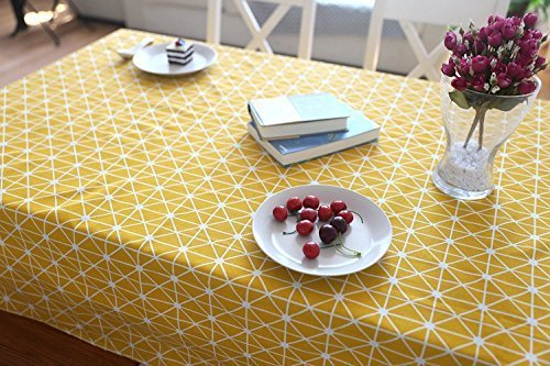 meioro Tablecloths Cotton Linen Tablecloth Simple Style Twill Tablecloths Multi-Purpose Indoor and Outdoor (Yellow  51''x70'')