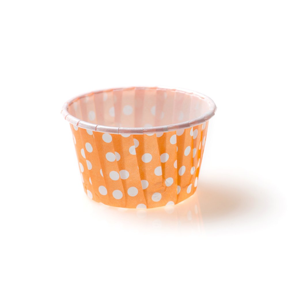 Restaurantware Panificio 1 Ounce Baking Cups 200 Pleated Cupcake Liners - Oven-Ready Freezable Orange Paper Muffin Cases Disposa