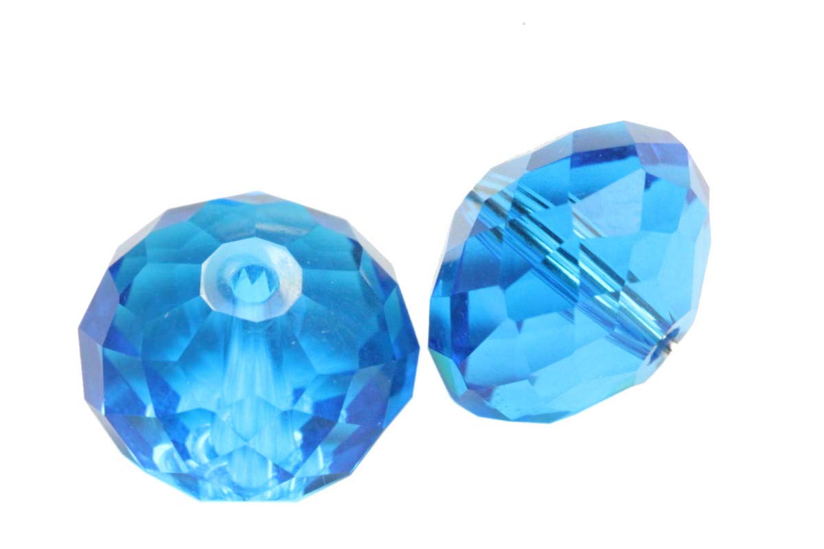 100Pcs Adabele Austrian 10Mm Faceted Rondelle Crystal Beads Capri Blue Spacer Compatible With 5040 Swarovski Crystals Preciosa S