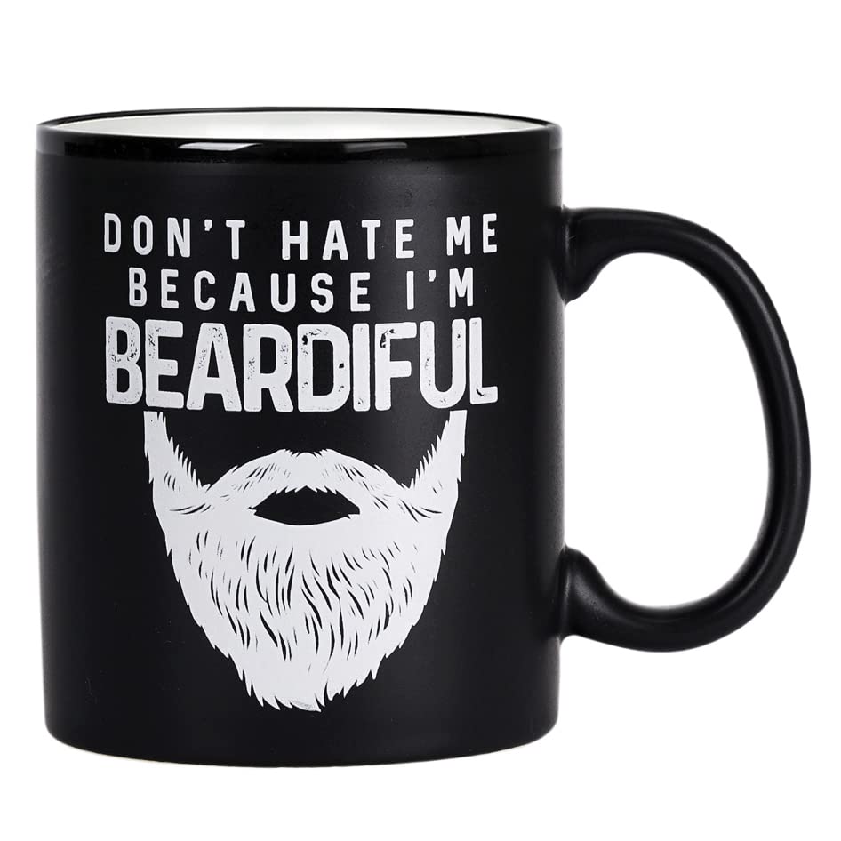 Funny Coffee Mugs for Men - Birthday, Christmas Gifts for Beard Lovers - Bearded Dad, Brother, Uncle, Boyfriend, Husband Gift Id