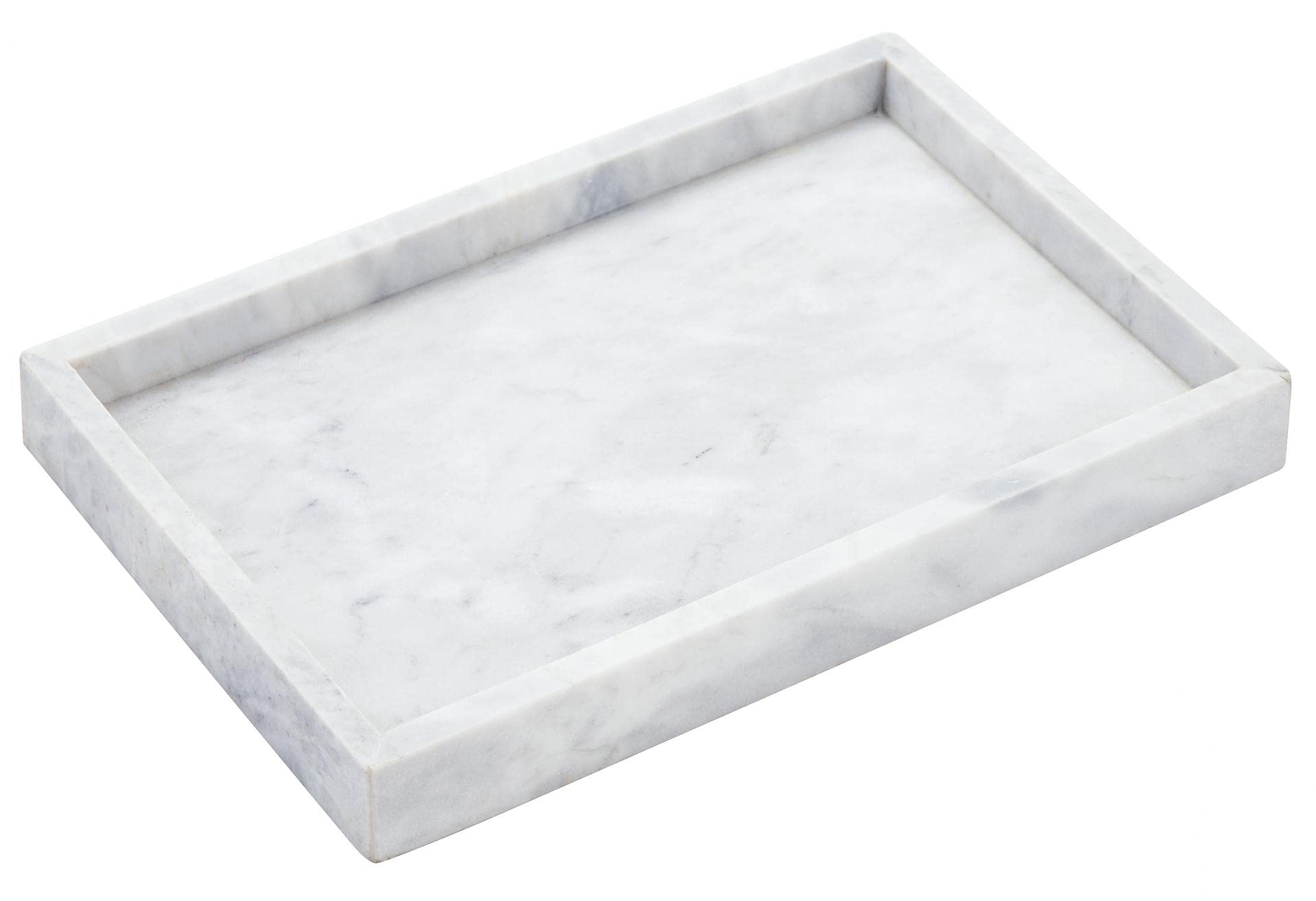 10x6 Moreast Real Natural Marble Vanity Tray, Genuine Marble Storage Tray for Home Decor, Large Stone Tray for Bathroom/Kitchen/