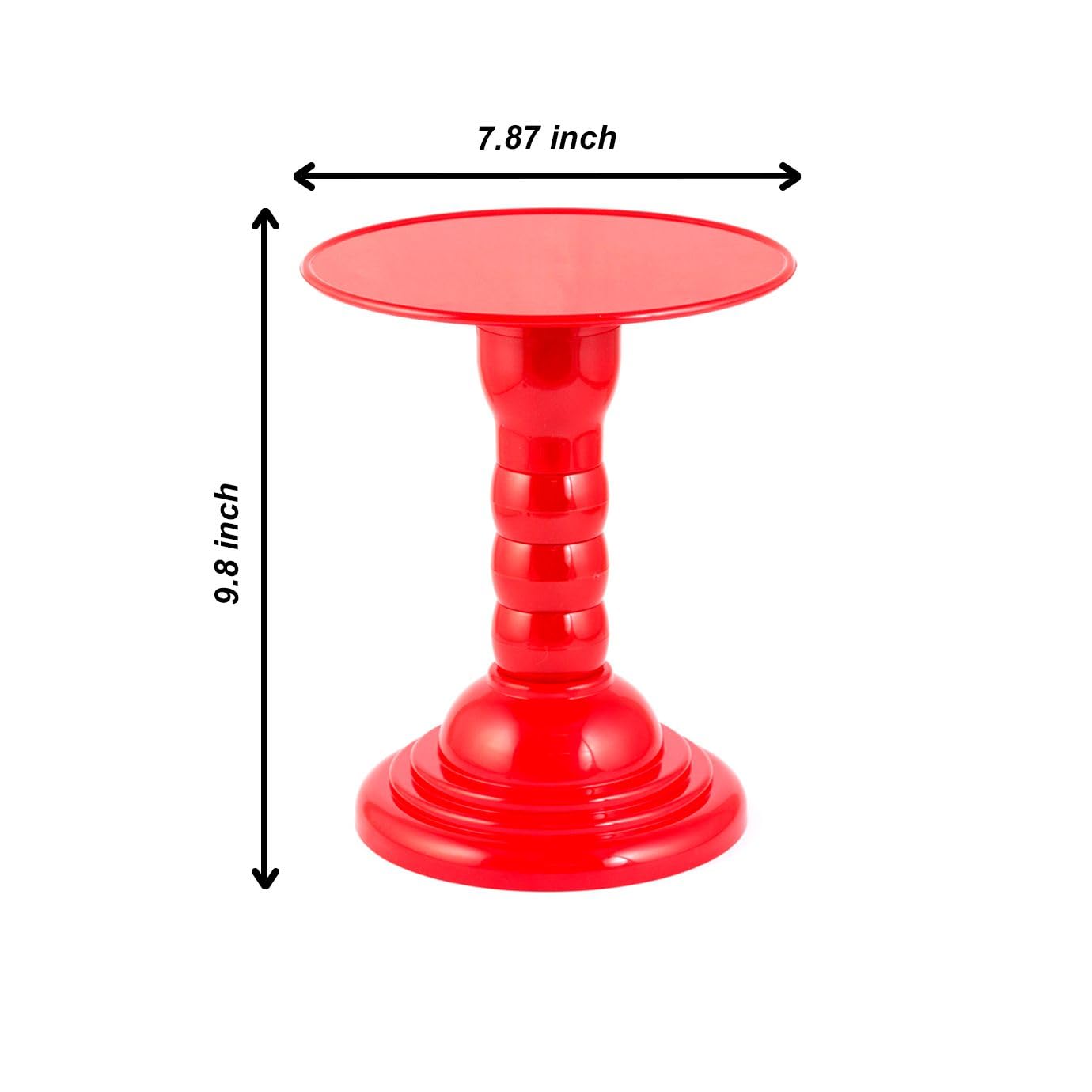 Grupo Mirandinha Plastic Round Adjustable Cake Stand Cupcake Stand Candy Stand 4 Heights 8 Inches (Red)