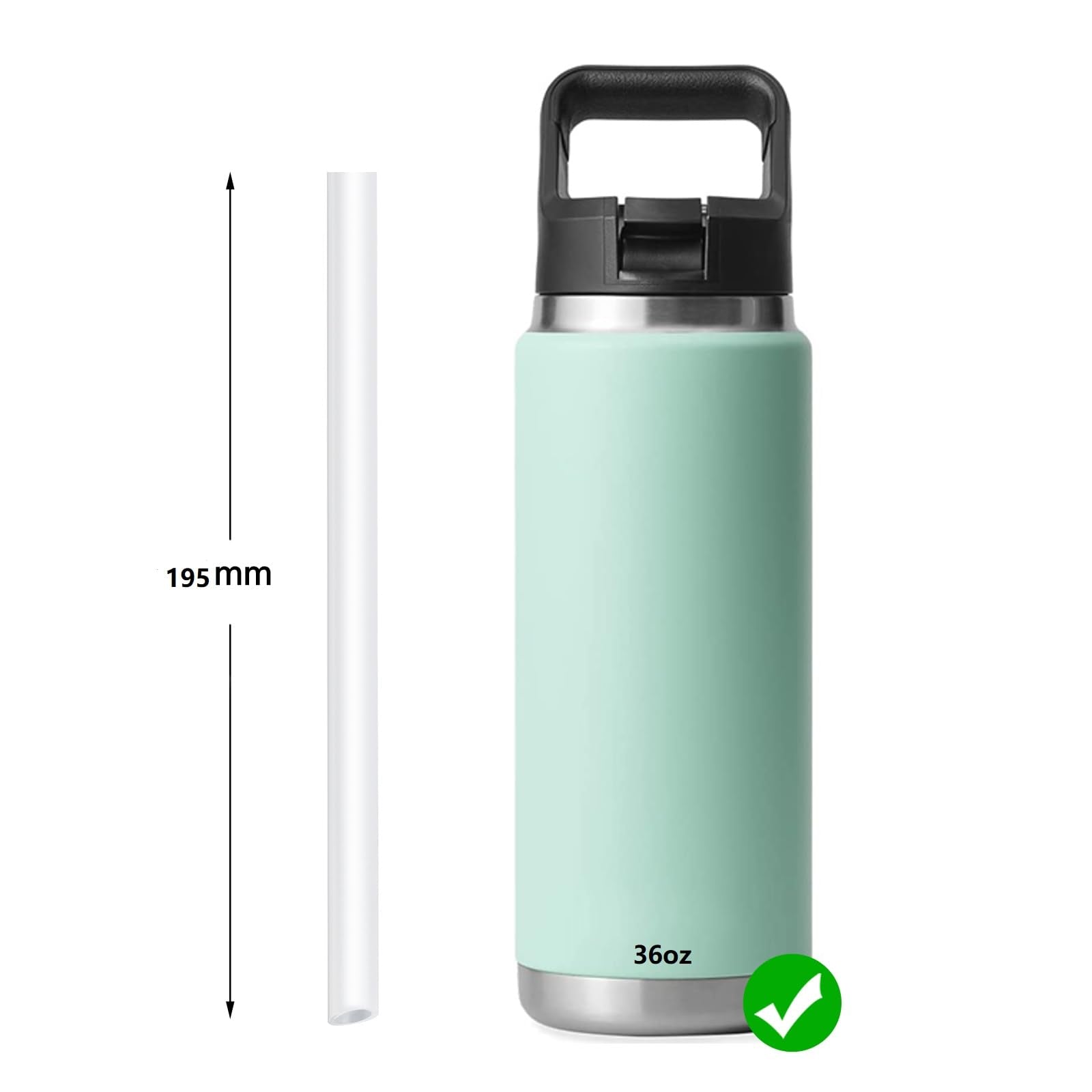 Replacement Straws Compatible With Yeti Rambler 36Oz Bottle-Yeti Rambler Straws Replacement-Seal Gasket Accessories Set Include