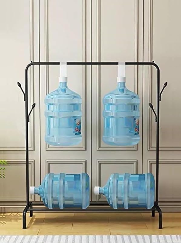 Lukzer Versatile Cloth Stand: Freestanding Metal Garment Rack With Bottom Shelves And Coat Hanger  Perfect Storage Organizer (Bl