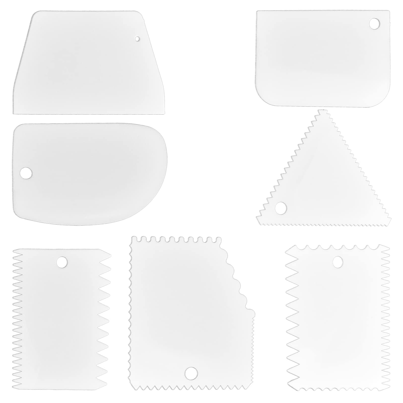 Jzszera Cake Scraper Cake Decorating Tools, 7 Pcs Dough Scraper Bowl Scraper Cutters Flexible Cake Icing Smoother For Cake Bread