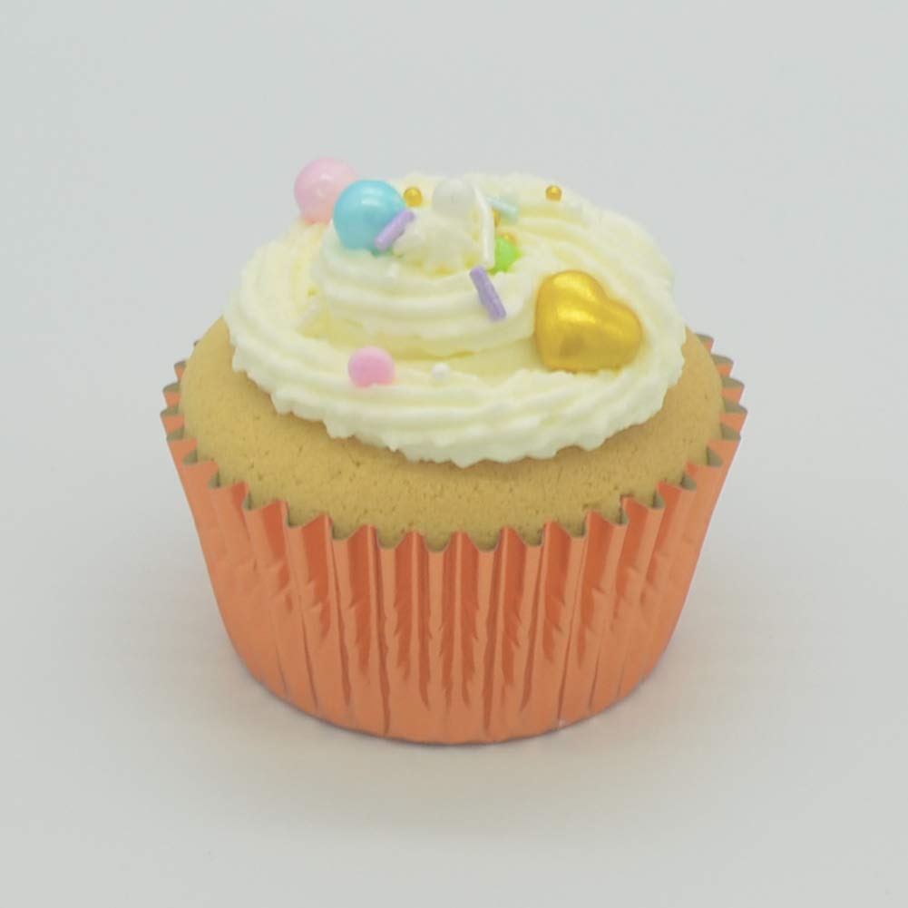 Huaswan Warm Orange Foil Cupcake Liners Standard Baking Cups For Party, Birthday And More, 120-Count