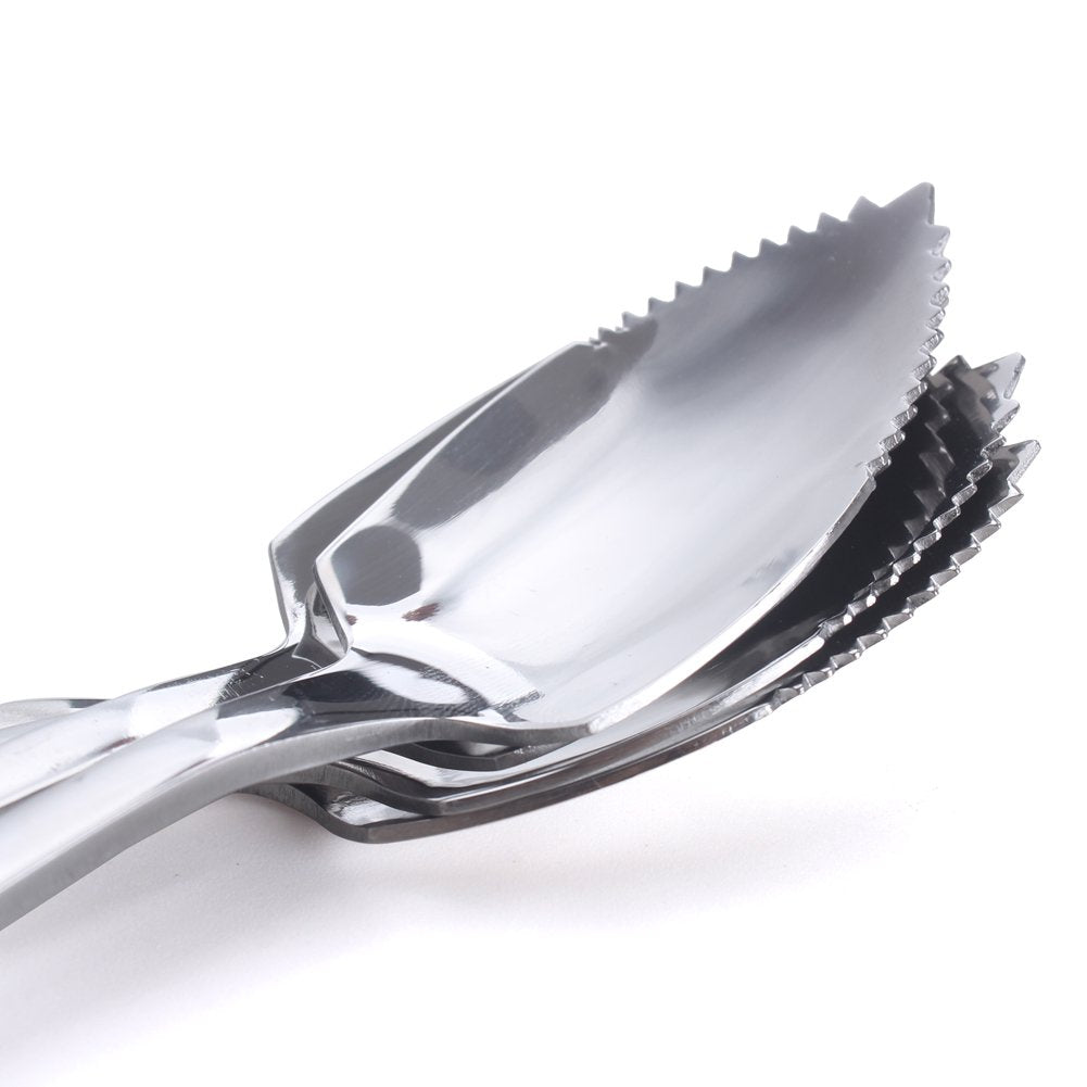 Hazoulen Grapefruit Spoons, Stainless Steel, 6-2/5-Inch, Set Of 4 (Clover)