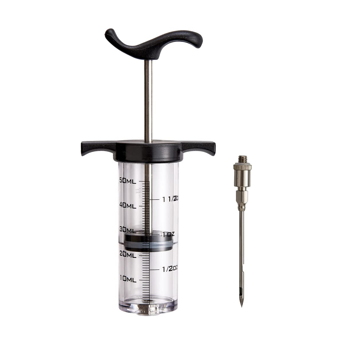 Hic Kitchen Roasting Meat Marinade Flavor Injector, 9-Inches X 3.25-Inches, 1.5-Ounce Capacity - Made With 18/8 Stainless Steel