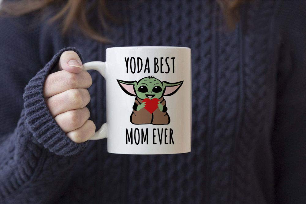 Lozache Baby Yoda Gifts For Mom, 11Oz Best Mom Ever Coffee Mug For New Mom To Be Mama Women Mothers ' Day Gift Birthday Christma
