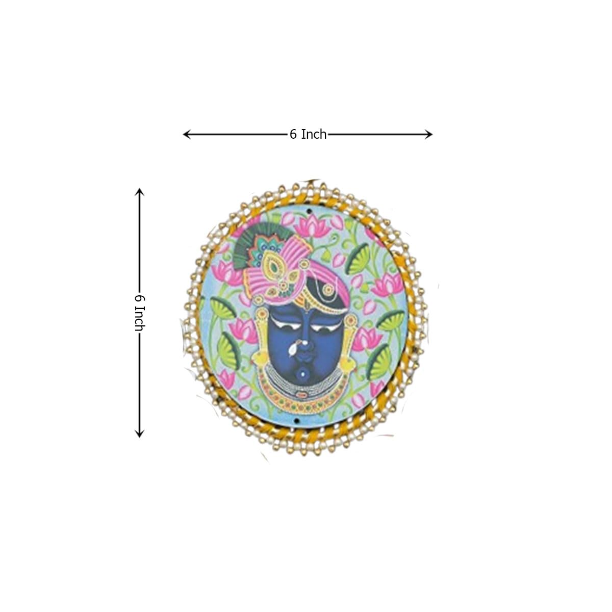 GIFT JAIPUR 7 Pc Pink Lotus Shrinathji and pichwai Cow Cutouts diyas Rangoli Deepak Diyas Home Temple Decorations for Diwali, Du