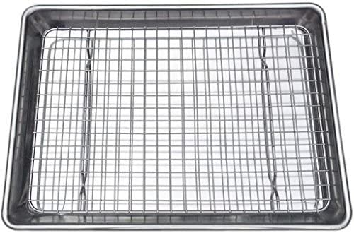 Checkered Chef Baking Sheets for Oven - Quarter Sheet Pan with Stainless Steel Wire Rack Set 1-Pack - Easy Clean Cookie Sheets, 