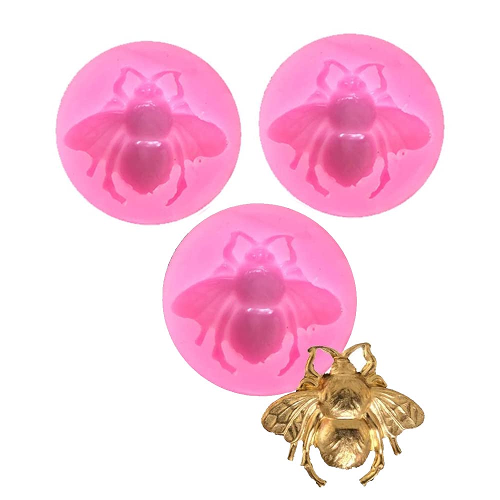Cestony 3 Pcs Tiny Cute Bumble Bee Flying S For Diy 3D Silicone Mold Tools For Make Hard Candies Desserts Ice Cube Candles Soap