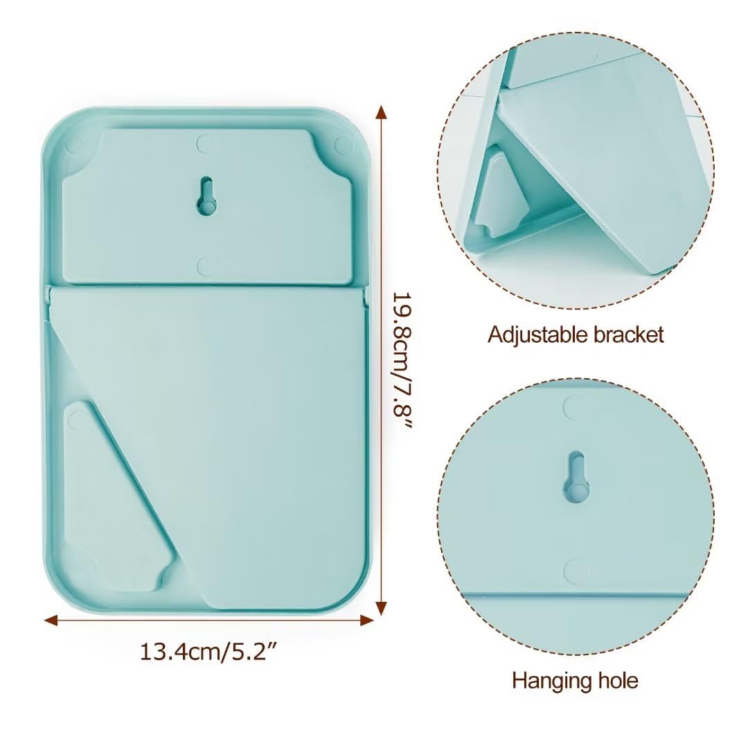 Yatnks 8-Inch Table Desk Vanity Makeup Mirror, Simple Portable Travel Mirror With Stand, Standing And Wall Hanging Dual-Use, Blu