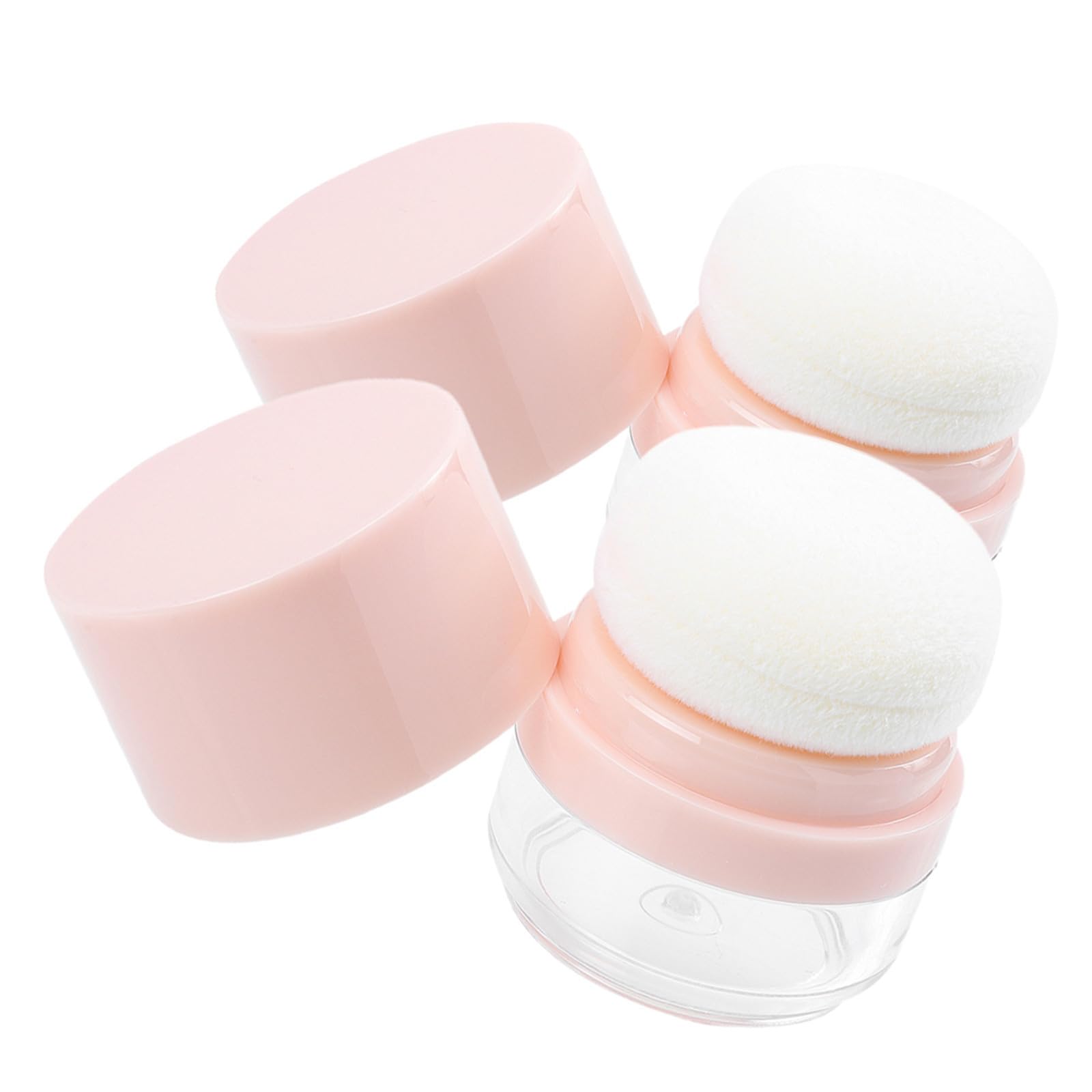 PLAFOPE Loose Powder Containers with Puff Travel Dispenser Compact Makeup Storage Case Portable Mini Powder Box for Face Blush 1