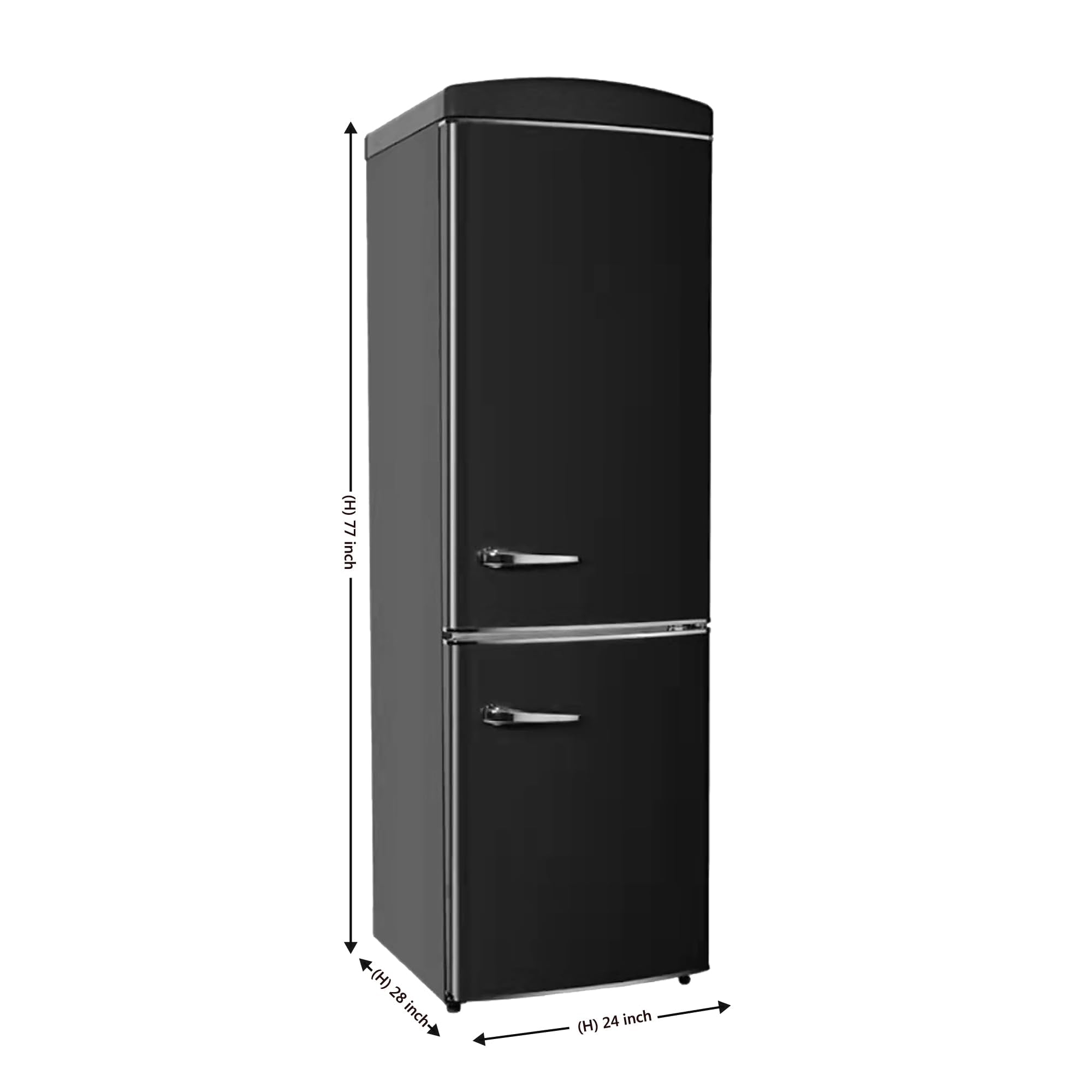 1Conserv 24In Retro Bottom Mount 11Cf Refrigerator Fast Freeze 110V In Black