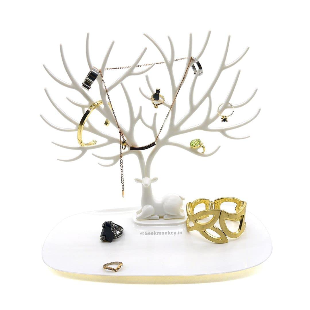 Geekmonkey Deer Jewellery Case Earrings Necklace Organizer/Tree/Stand/Hanger/Holder/Hook/Tray Display Holder And Organizer Stand