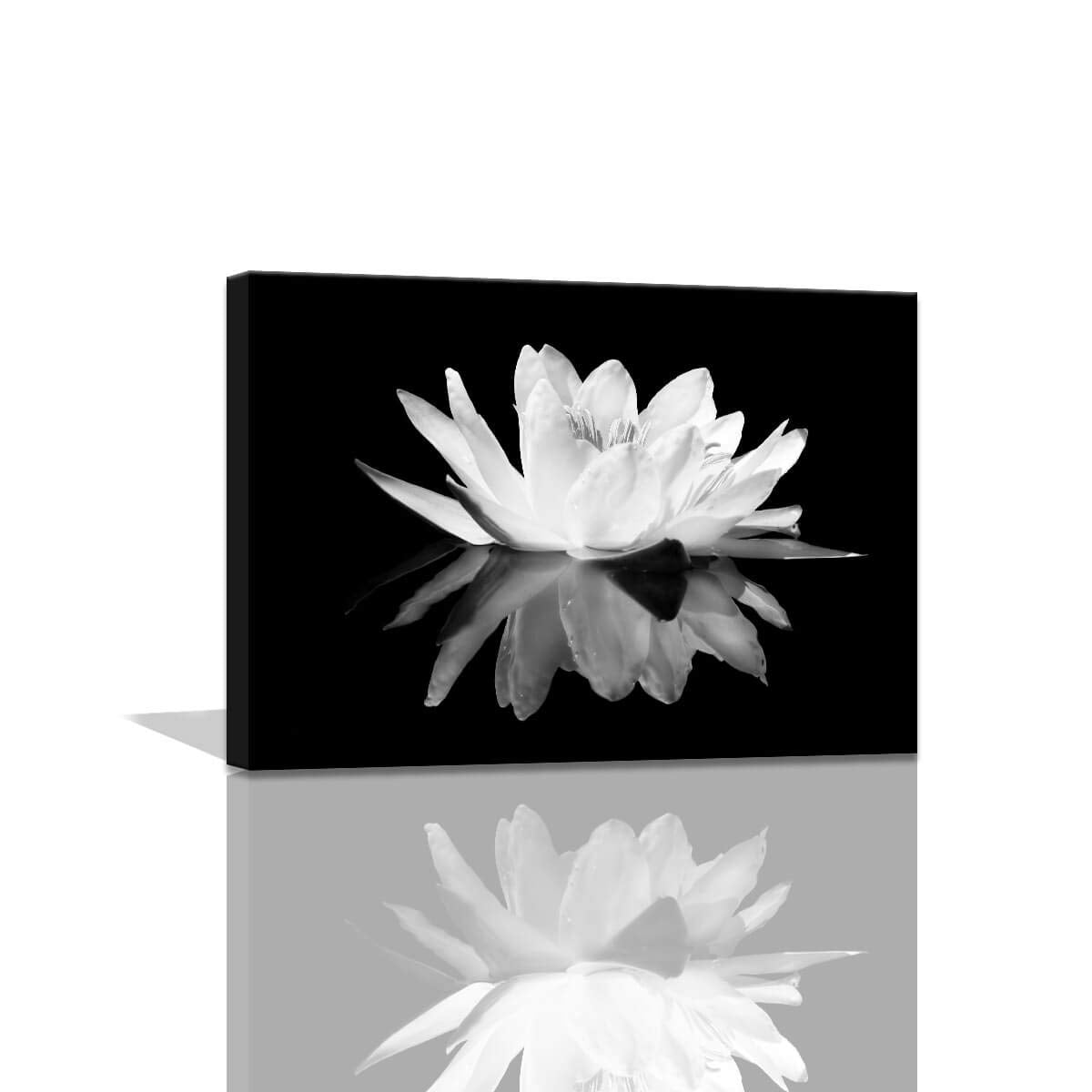 Black And White Wall Art For Bathroom Lotus Flower Canvas Wall Pictures Simple Life Floral Blossom Pictures Prints On Canvas Wal