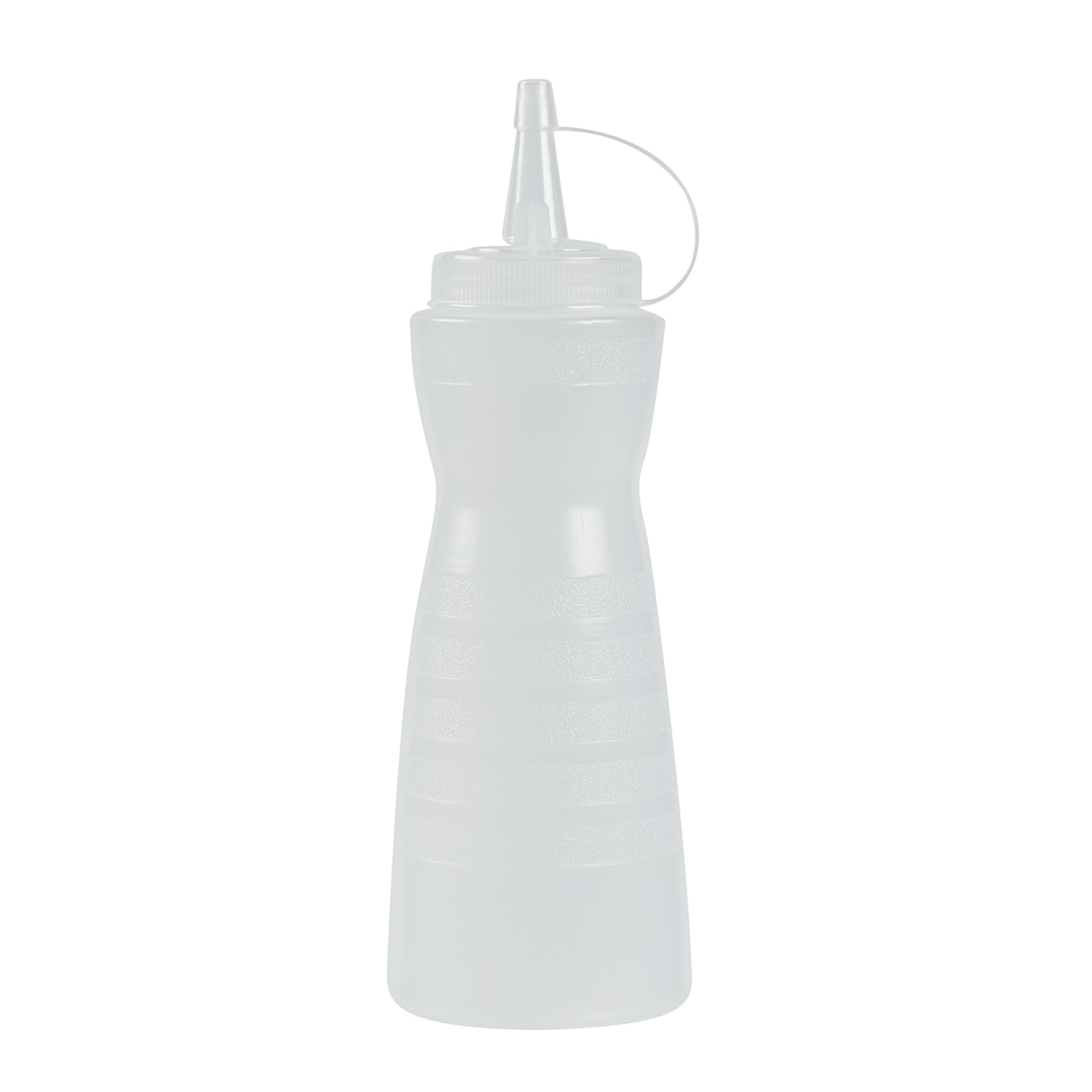 Restaurantware Plastic Squeeze Bottle 12 oz Wide Mouth Condiment Bottle With Cap Reusable Dishwashable Clear Sauce Dispenser For
