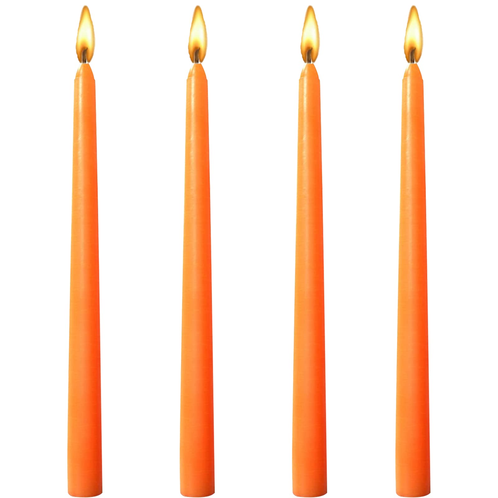 10 inch Orange Taper Candles-Set of 4 Tapered Candle, Tall Candlesticks,Home Dinner Candle, Party, Wedding, Halloween, Christmas