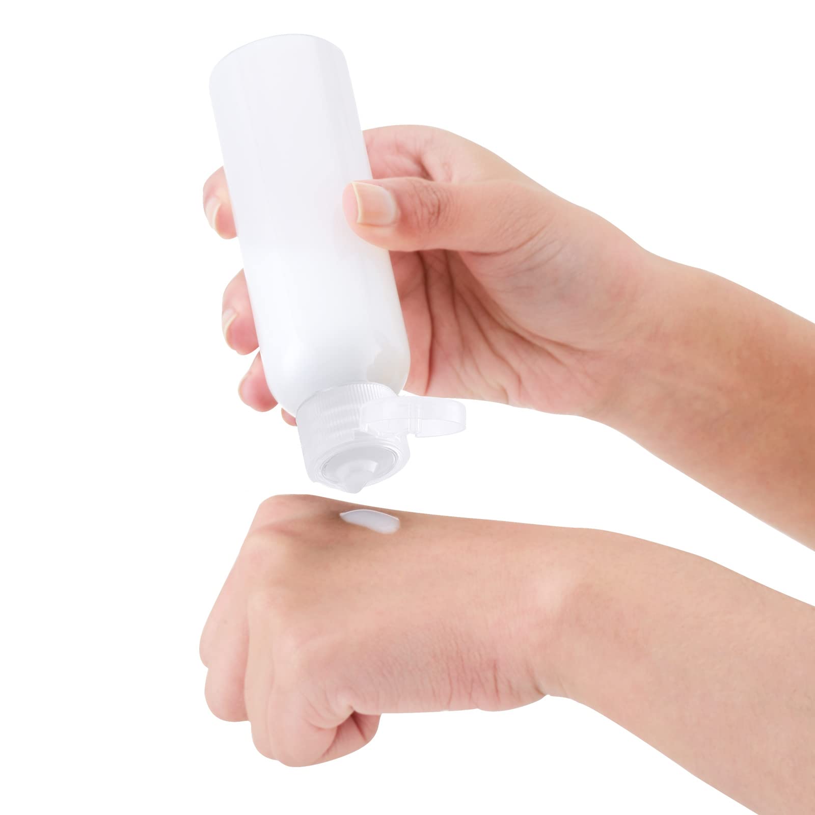 Lisapack 3.4Oz Travel Bottles With Flip Cap (5 Pcs) Empty Dispenser Container For Travel Size Cosmetics (100Ml, Clear Cap)