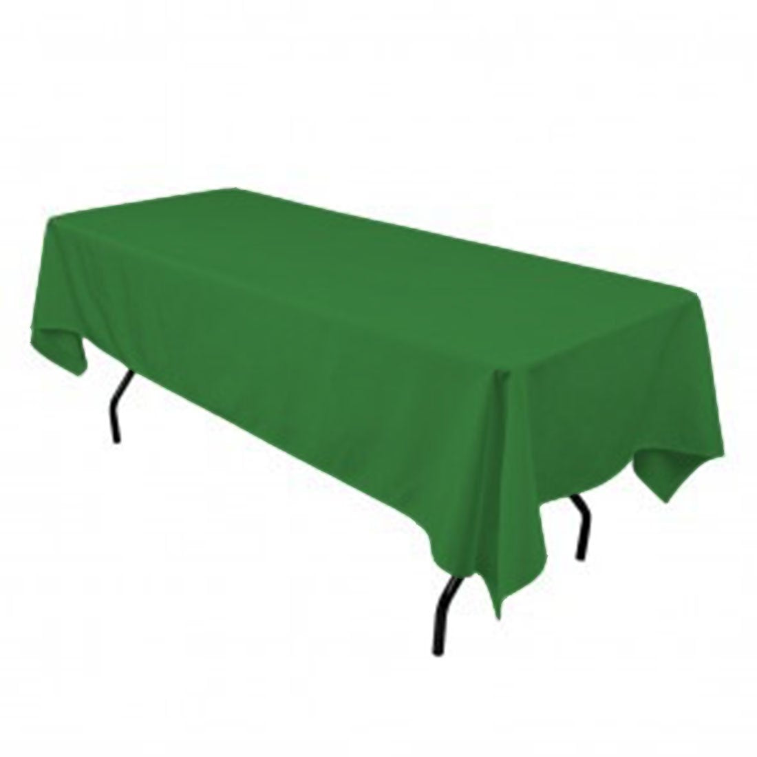 New Creations Fabric & Foam Inc 60 Wide by 120 Long Rectangular Polyester Poplin Tablecloth, Kelly Green