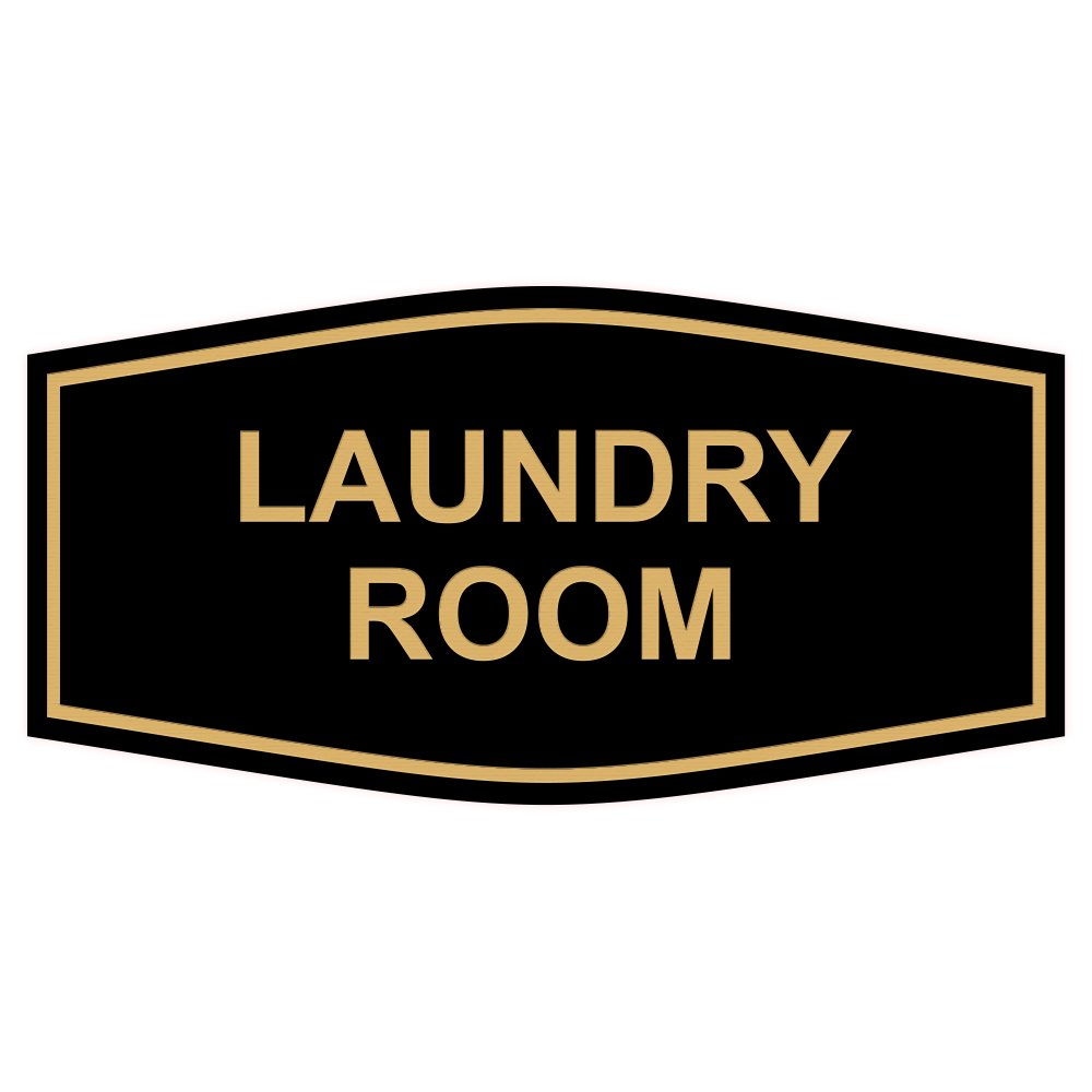 Fancy Laundry Room Sign (Black/Gold) - Medium 1 Pack