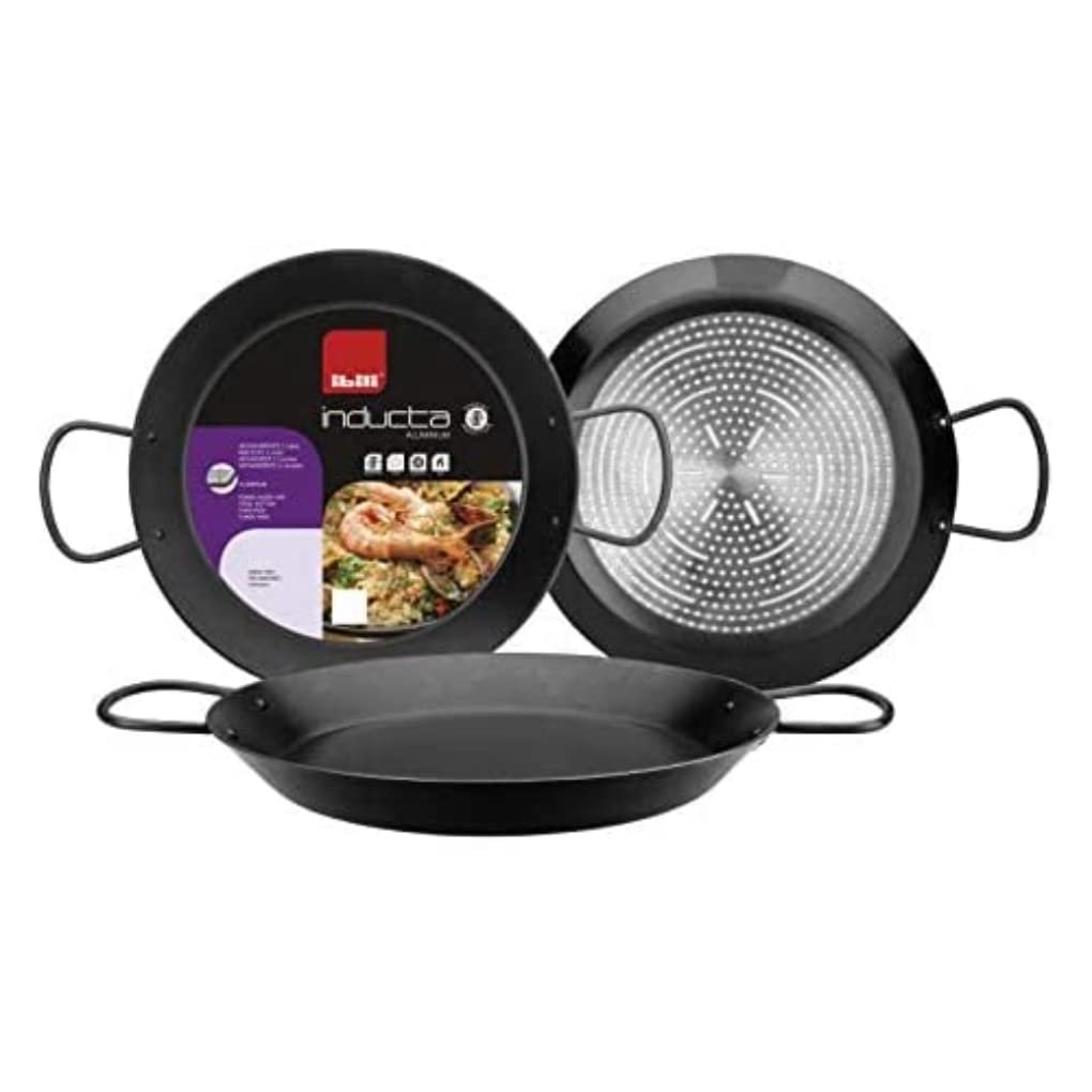 Ibili Non-Stick Cast Aluminum Paella Pan Skillet Suitable For All Cooking Methods Induction Great For Camping And Outdoor Cookin