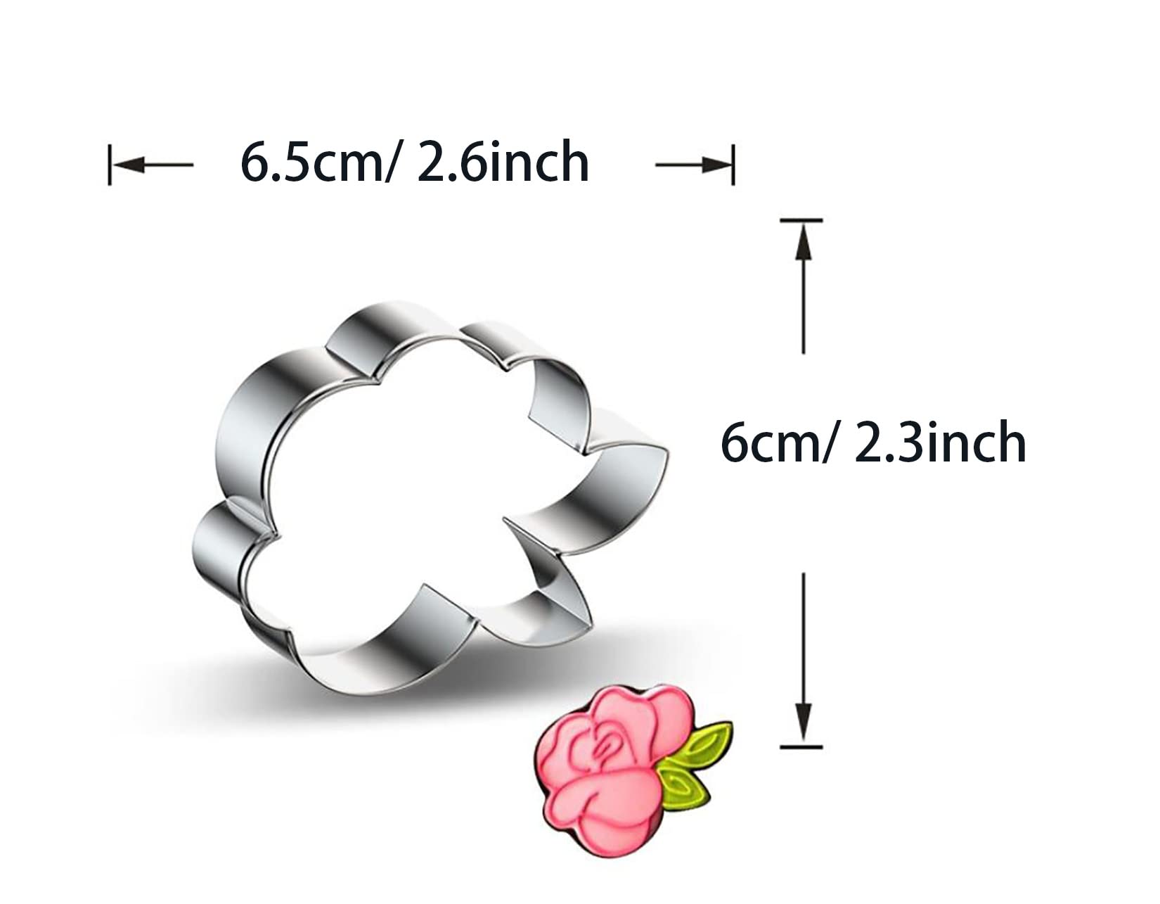 Wjsyshop Rose Bouquet Flower Shape Cookie Cutter - A