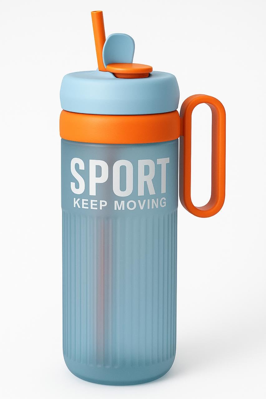 Asharandco Sipper Water Bottle With Straw | LeakResistant Lid Reusable Sports Water Bottle With Handle | Drinking Bottle For Sc