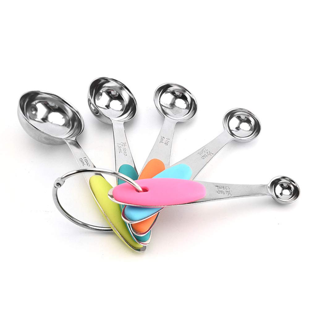 Measuring Spoons For Kitchen,Stainless Steel Stackable With Measuring Set For Cooking And Baking, 5 Sizes-15Ml, 7.5Ml, 5Ml, 2.5M