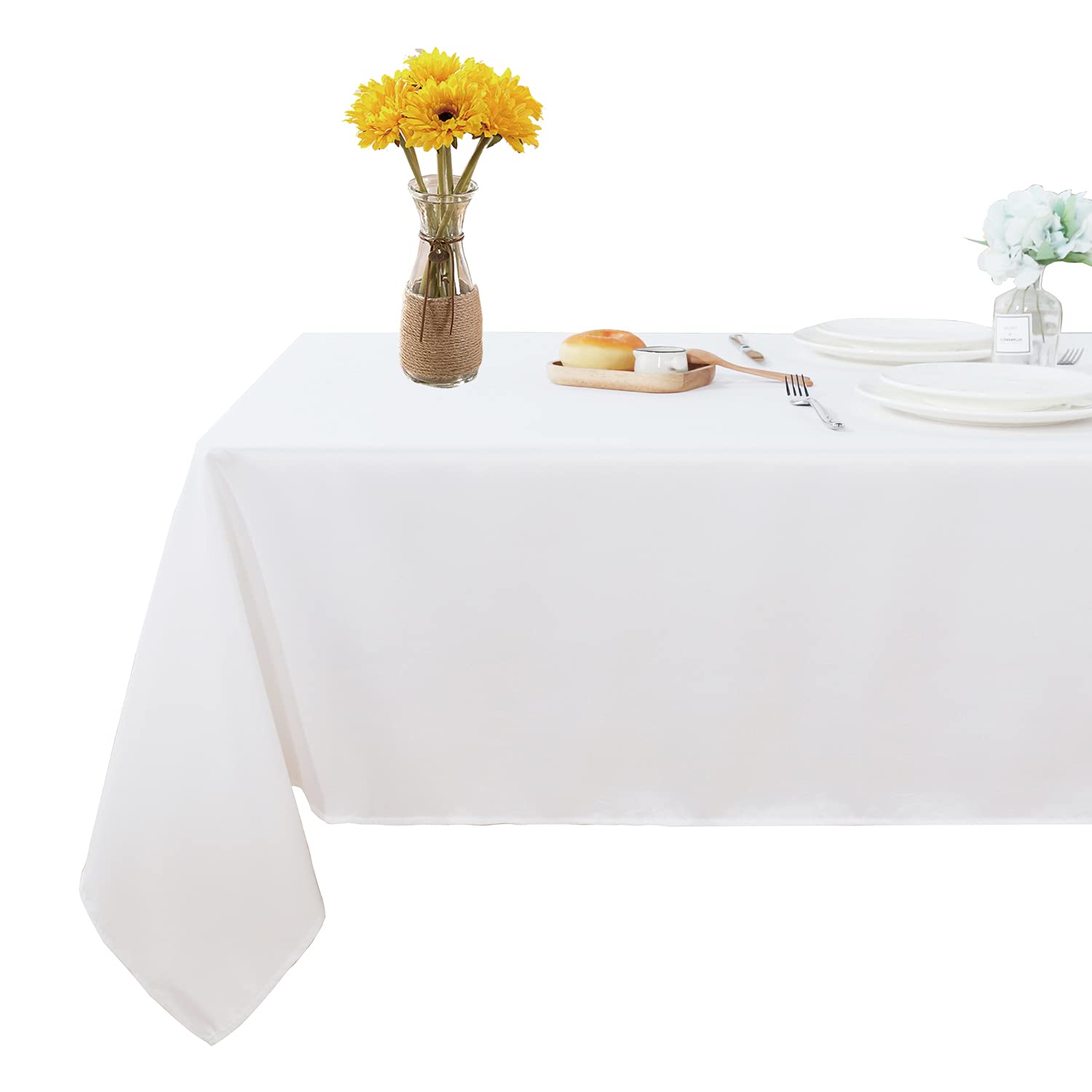 Fitable Rectangle 4 Feet Tablecloth 60X84 Inch Tablecloth Stain And Wrinkle Resistant Washable Polyester Table Cloth, Decorative