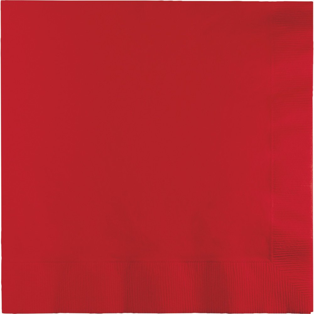 Touch Of Color Paper Lunch Napkins, Classic Red, 150-Count