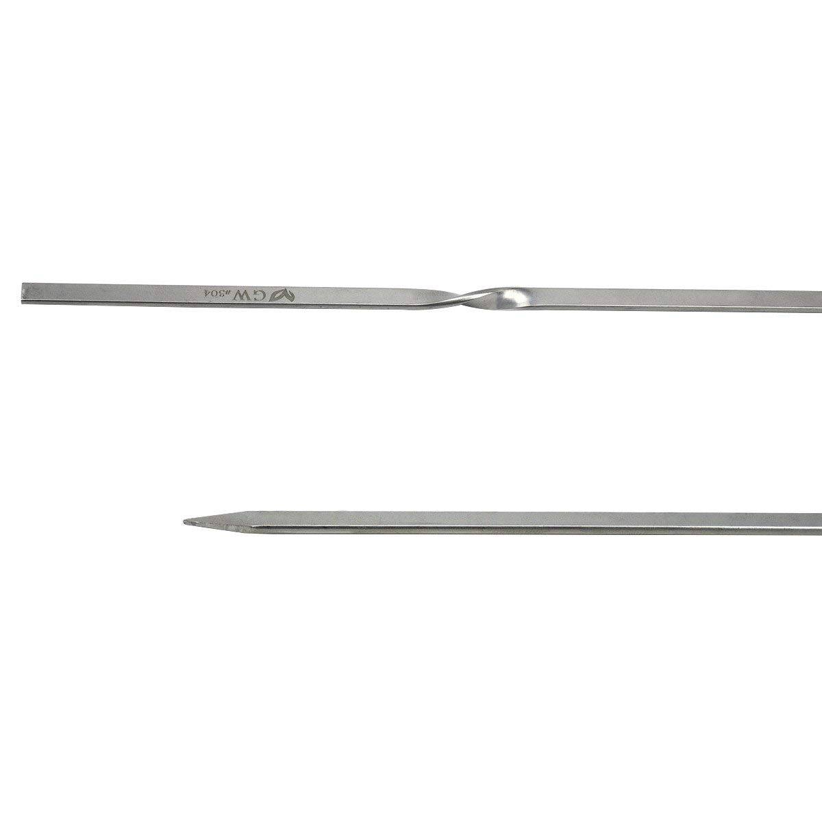 24Pcs 304 Stainless Steel Thicken 16 Inches Bbq Kabob Skewers With Storage Bag