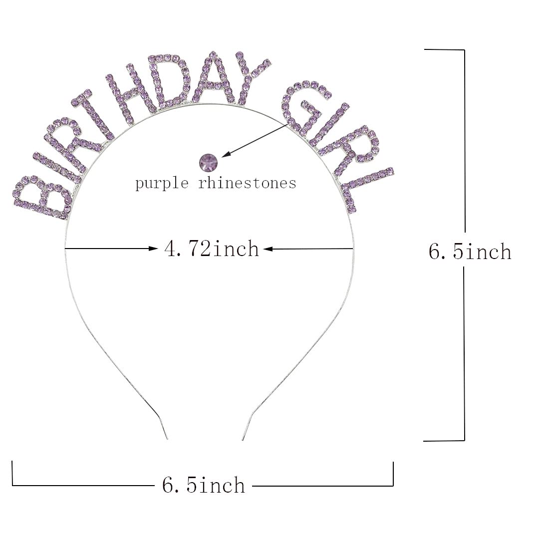 MGJSRNH Birthday Girl Sash Crown Set - Purple Aluminum Headband for Women, Perfect for 16-50 Birthday Parties