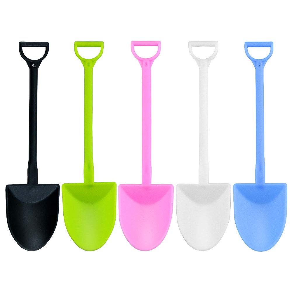 Newbested 100 Pcs Colorful Mini Shovel Shape Spoons,Disposable Plastic Ice Cream Dessert Pudding Yogurt Sugar Shovel Spoon(4.8 I