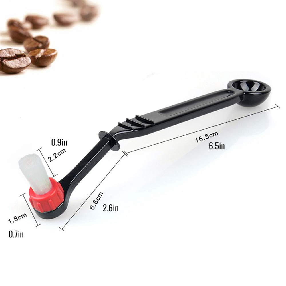 Espresso Machine Cleaning Brush Kit - Cafemasy 2 Pieces Coffee Cleaning Brush With Spoon And 2 Pieces Detachable Brush Head For