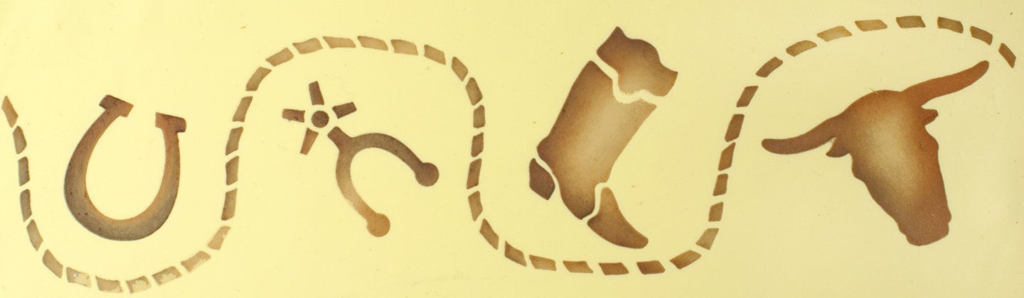 Designer Stencils Cowboy Cake Stencil Side, Beige/Semi-Transparent, 2.5 X 10 ''