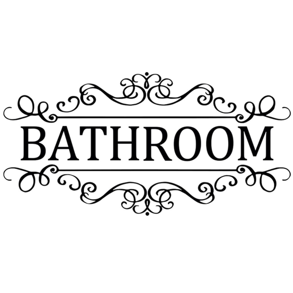 BEAMARKER 2Pcs Bathroom Sign Sticker for Business and Home Waterproof PVC Restroom Sign Cute Bathroom Decor Washroom Toilet Door