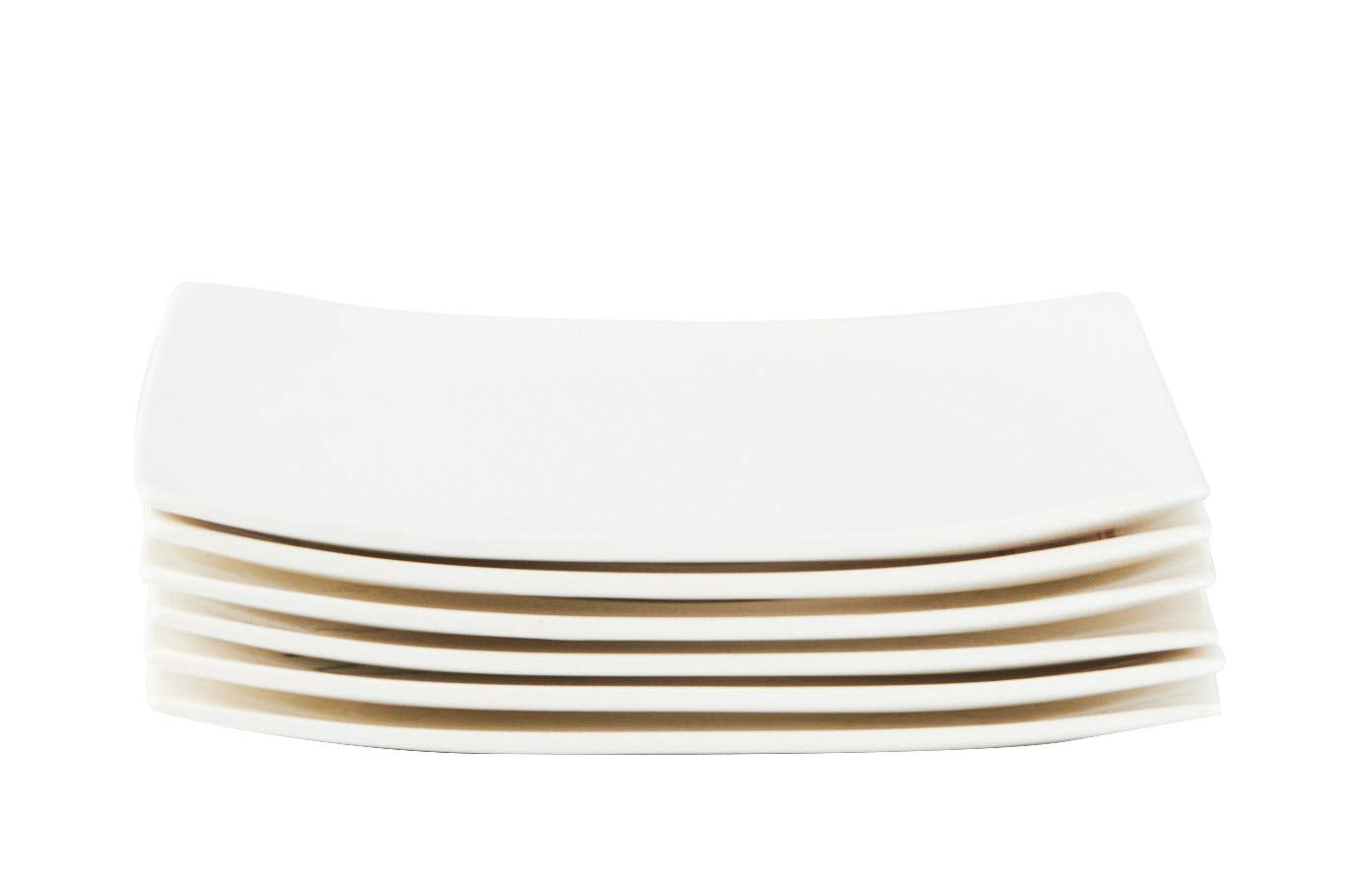 Homevss, Bone China Elegance White Square Plate 10.5'', Set Of 6 Pieces