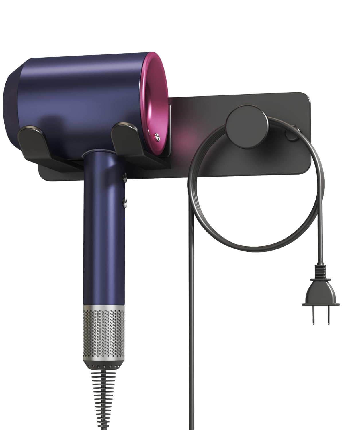 Wojiubuxin Hair Dryer Holder Wall Mount Matte Black Hair Dryer Holder For Bathroom Cabinet Sus 304 Stainless Steel Blow Dryer Ho