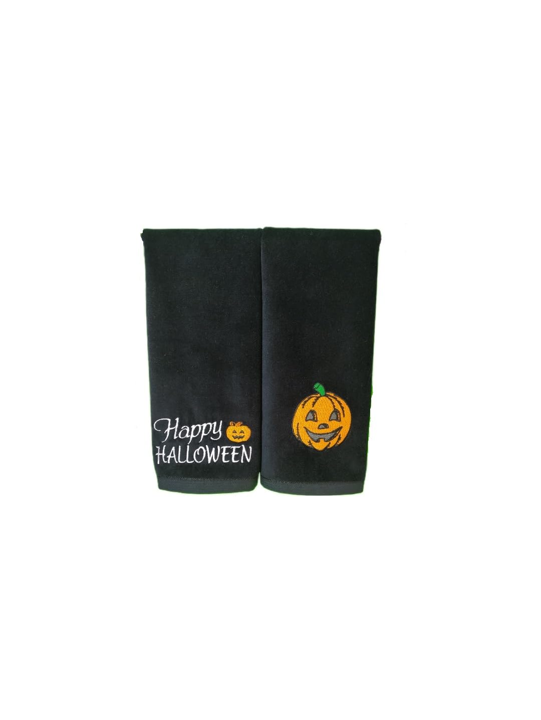 2 Pack Happy Halloween Hand Towels, 100% Soft Cotton, Basket Stuffers, (12X20 Inches) Decor Hand Towels Gift Packed, Decorative