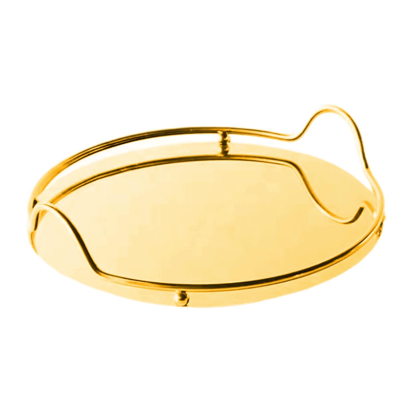 Ujeavette Jewelry Trinket Tray Fruit Cake Tea Tray For Kitchen Tableware Drinks Coffee Gold