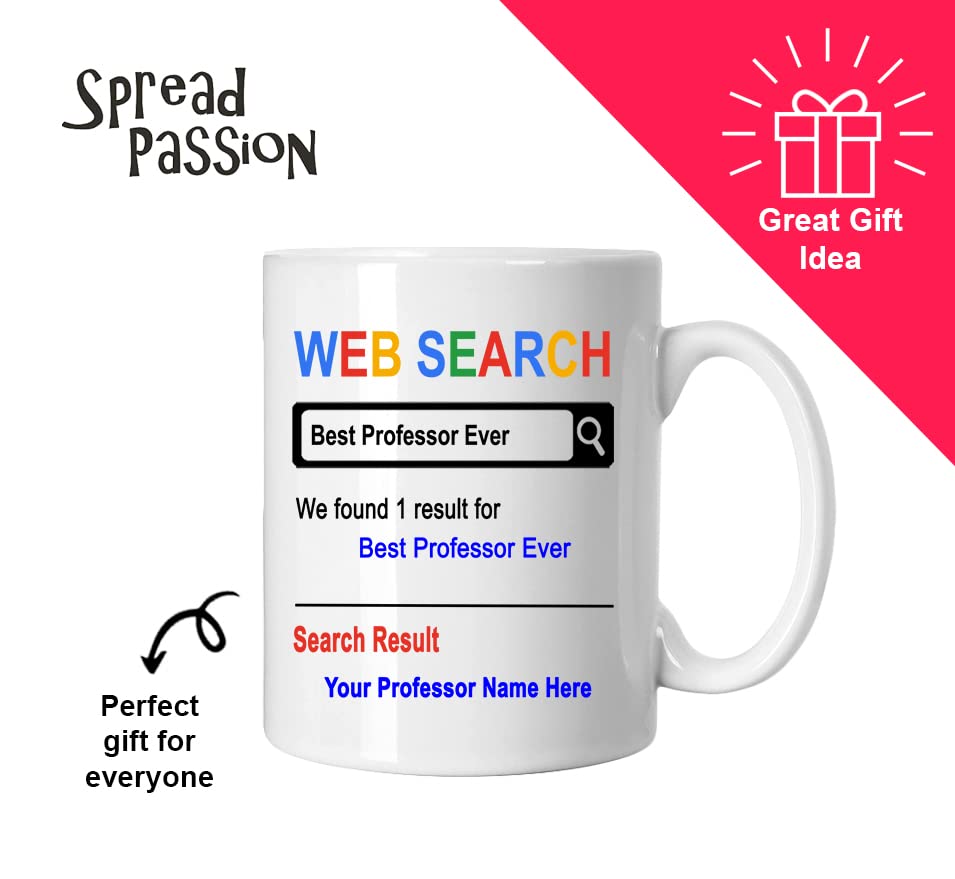 Spreadpassion Personalized Mug, Best Professor Ever, Gift For Professor, Birthday Christmas Basket Gift Idea, Custom Professor M