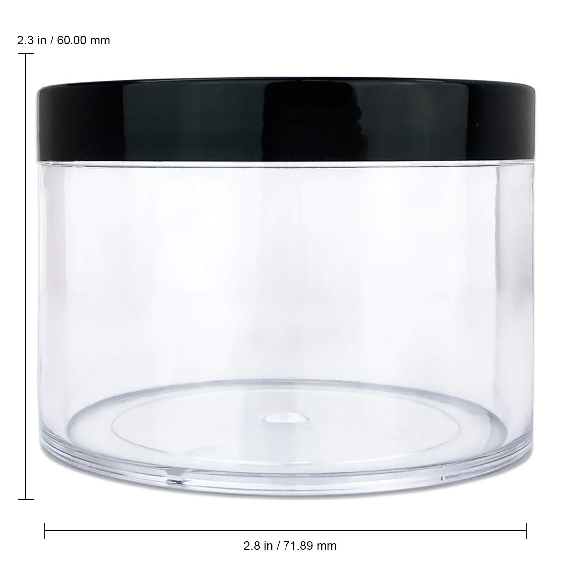 Beauticom 4 Oz. (120G /120Ml) (Quantity: 6 Packs) Thick Wall Round Leak Proof Clear Acrylic Jars With Black Lids For Beauty, Cre
